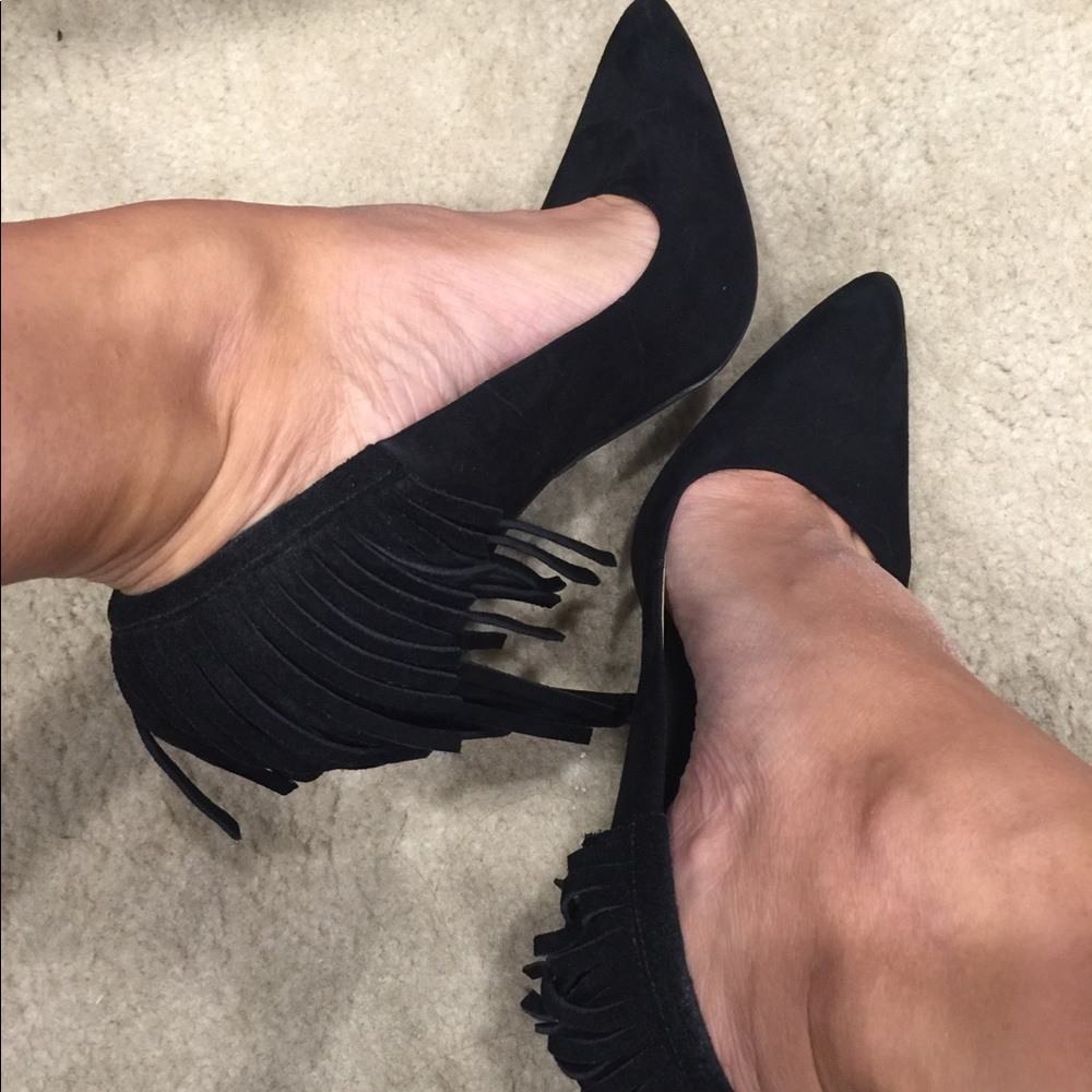 Leather Fringe heels -MIA